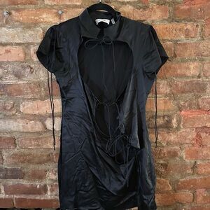 Tie front silk Guizio mini dress